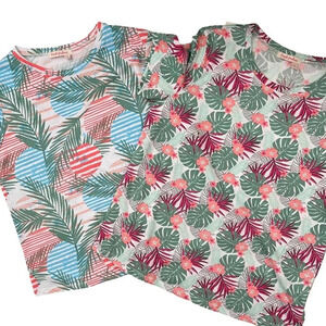 Bundle of 2 Fresh Produce Tropical‎ Shirt Size Large